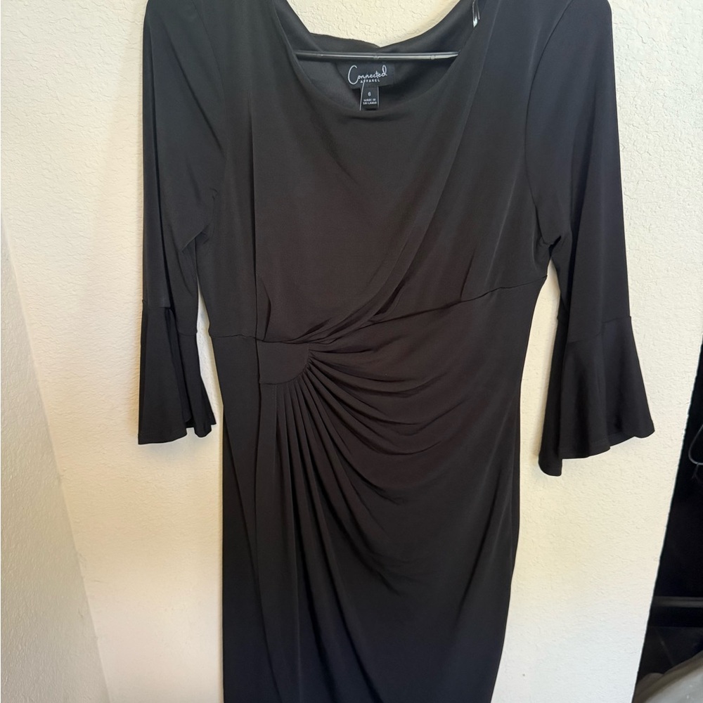 Grace Elegant Black Long Sleeve Dress